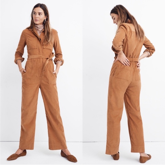 Madewell Pants - Madewell corduroy belted jumpsuit coveralls in Burnt Sienna - size 00